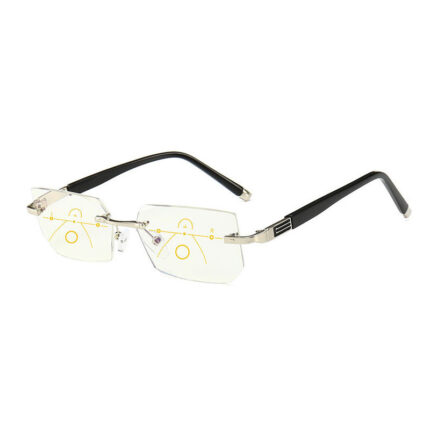 Progressive reading glasses with diamond-cut frames