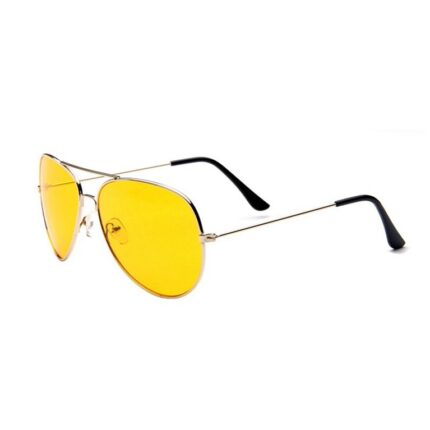 Metal sunglasses. Trendy glasses with oceanic night vision film