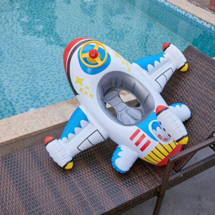 Swimming ring in the shape of an inflatable plane for children