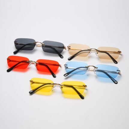 Fashionable frameless square personality glasses for men and women