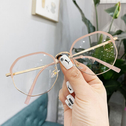 Lightweight anti-myopia glasses with flat mirror with anti-blue light finish