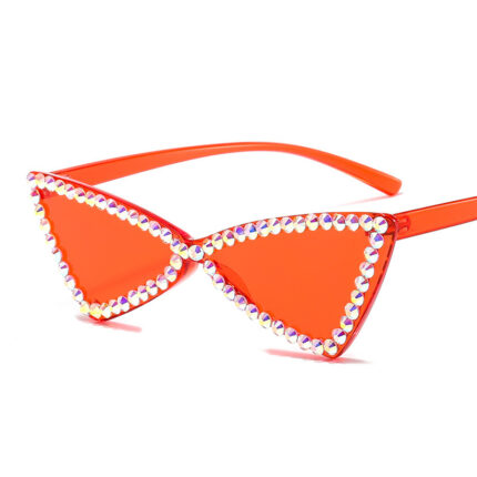 Fashionable rimless rhinestone sunglasses for women