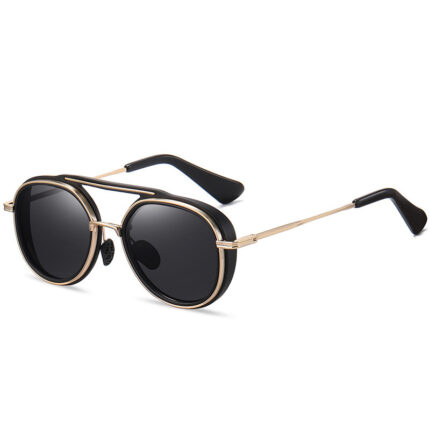 Colorful two-tone sunglasses. Metal sunglasses