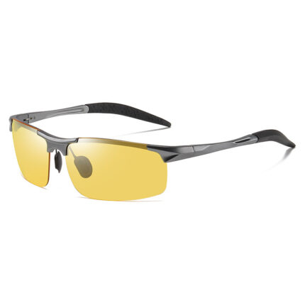 Daytime and evening color changing driving glasses