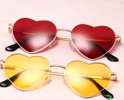Cute polarized heart sunglasses for women
