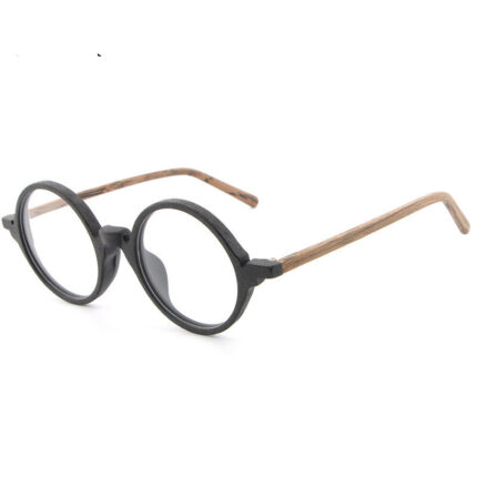 Retro-style wooden plate-shaped glasses