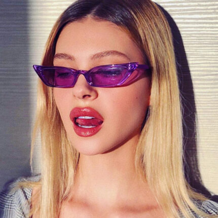 Trendy narrow sexy cat eyes sunglasses for women