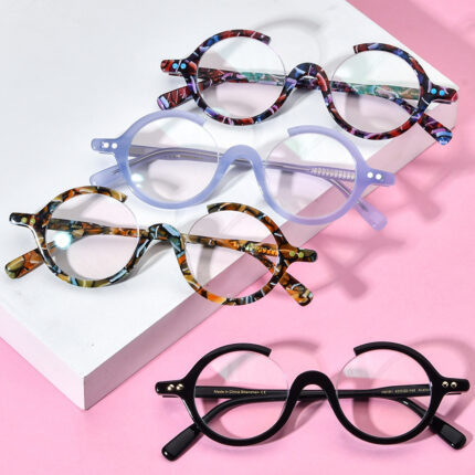 Women’s anti-blue light glasses in the shape of a flat mirror