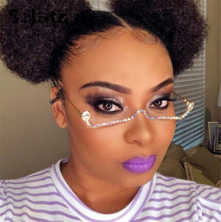 Fashionable rhinestone frame glasses for women