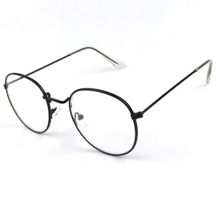 Large frame glasses in retro printed metal