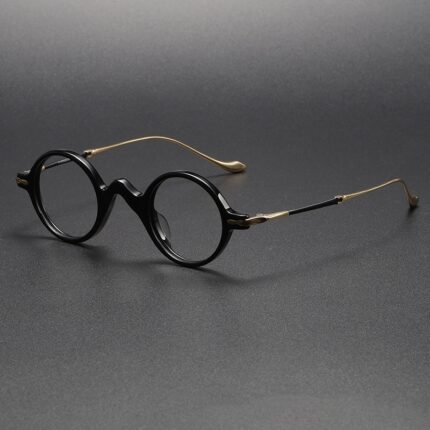 Retro-style prescription glasses with a pure titanium frame
