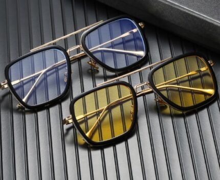 Fashionable retro style flat glasses for men and women