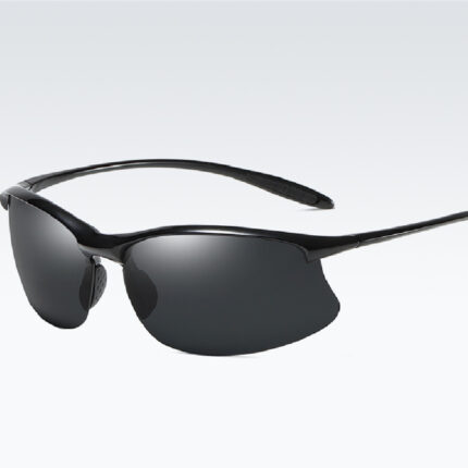 Polarized sunglasses with semi-rimless frame
