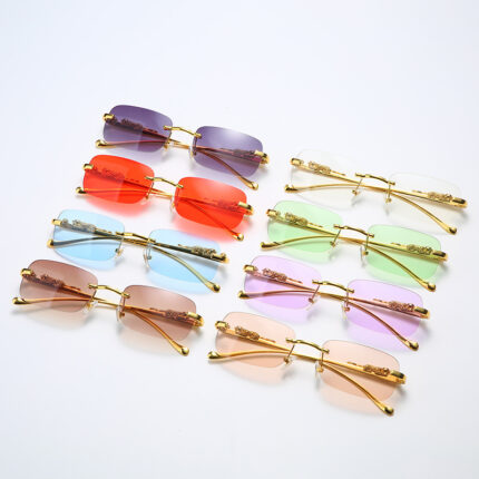 Retro metal sunglasses with leopard head. Cross-border glasses
