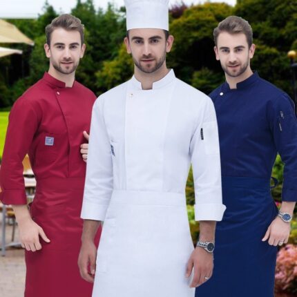 Long-sleeved chef jacket for food and drinks
