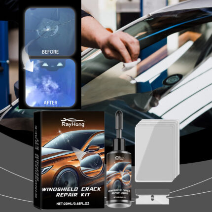 Windshield repair kit to fill cracks and restore clear visibility. Renovation and sealing repair kit