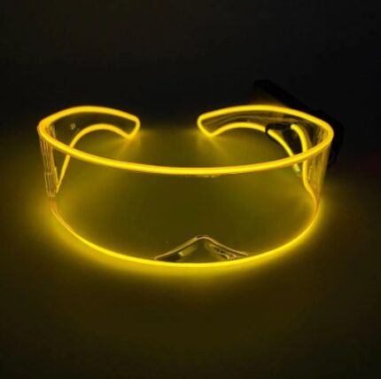 Reflective glasses with bright lights of fun technology