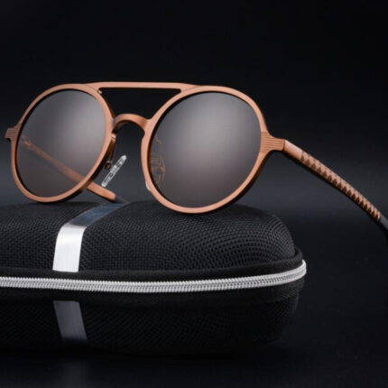 Fashionable retro aluminum sunglasses for men and women
