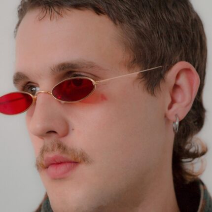 Fashionable small-frame elliptical sunglasses for men and women