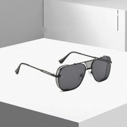 Cross-border steampunk metal hollow lens sunglasses for men