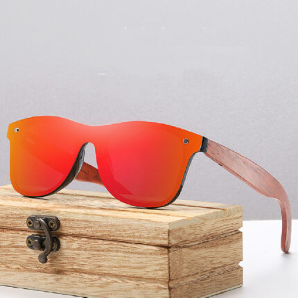 Glasses made of bamboo wood. High-quality polarized wooden sunglasses