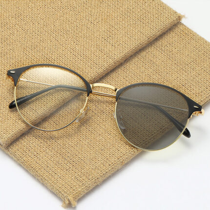 Retro-fit fashionable anti-blue light metal glasses