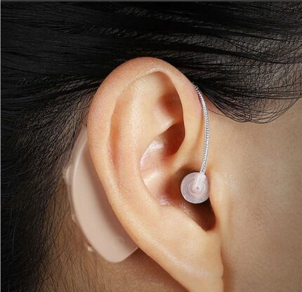 Rechargeable hearing amplifier for the elderly