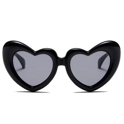 Heart-shaped sunglasses with thick frames